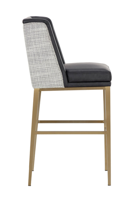 Black Bonded Leather Bar Stool by Splendido Joplin Barstool, alternate view 4