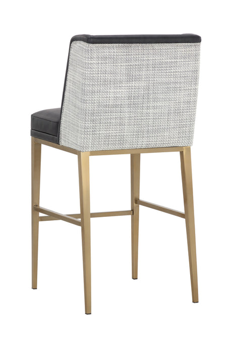 Black Bonded Leather Bar Stool by Splendido Joplin Barstool, alternate view 5