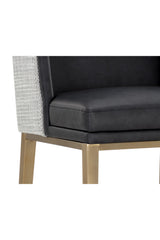 Black Bonded Leather Bar Stool by Splendido Joplin Barstool, alternate view 6