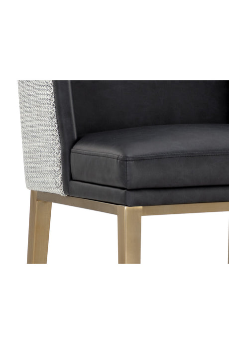 Black Bonded Leather Bar Stool by Splendido Joplin Barstool, alternate view 6