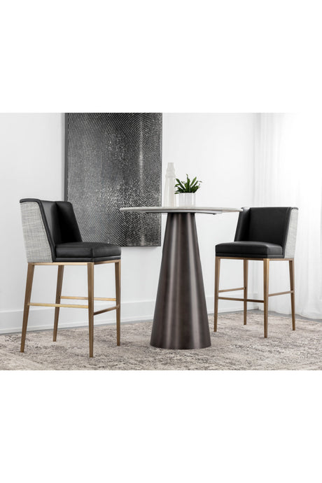 Black Bonded Leather Bar Stool by Splendido Joplin Barstool, alternate view 9