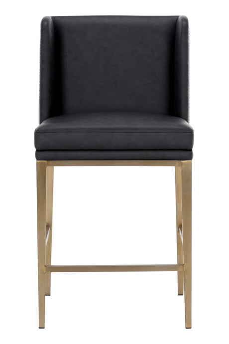 Black Leather Counter Stool by Splendido Joplin, alternate view 4