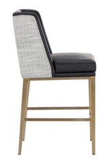 Black Leather Counter Stool by Splendido Joplin, alternate view 3