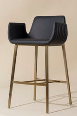 Leather-Look Channeled Arm Bar Stool by Splendido Lucano Barstool, alternate view 16