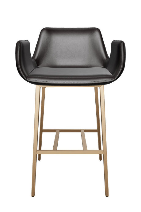 Leather-Look Channeled Arm Bar Stool by Splendido Lucano Barstool, alternate view 12