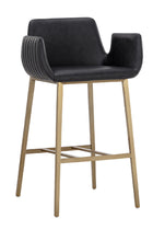 Leather-Look Channeled Arm Bar Stool by Splendido Lucano Barstool, alternate view 10