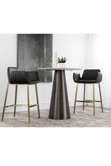 Leather-Look Channeled Arm Bar Stool by Splendido Lucano Barstool, alternate view 18