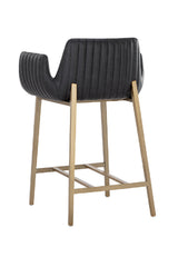 Leather-Look Channeled Arm Counter Stool by Splendido Lucano, alternate view 17