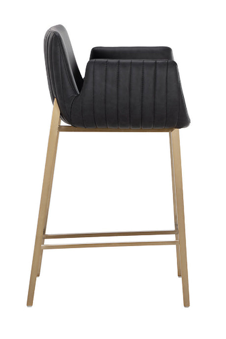 Leather-Look Channeled Arm Counter Stool by Splendido Lucano, alternate view 16
