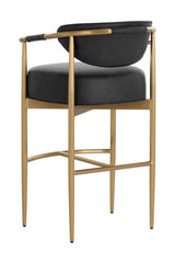 Gold Framed Leather-Look Bar Stool by Splendido Heloise Barstool, alternate view 20