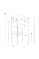 Gold Framed Leather-Look Bar Stool by Splendido Heloise Barstool, alternate view 24