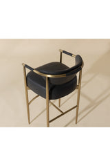 Gold Framed Leather-Look Bar Stool by Splendido Heloise Barstool, alternate view 23