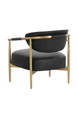 Gold-Framed Leather Lounge Chair by Splendido Heloise Accent Chair, alternate view 26