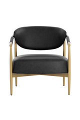 Gold-Framed Leather Lounge Chair by Splendido Heloise Accent Chair, alternate view 24