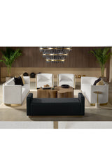 Gold Inlay Curved Sofa by Splendido Larron, alternate view 9