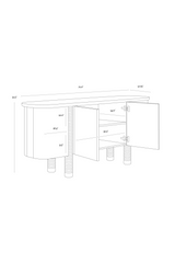 Black Oak 4-Door Sideboard by Splendido Magnus, alternate view 8