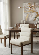 Channeled White Fabric Dining Chair by Splendido Bertie, alternate view 2