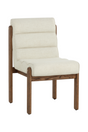 Channeled White Fabric Dining Chair by Splendido Bertie