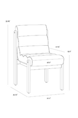 Channeled White Fabric Dining Chair by Splendido Bertie, alternate view 7