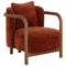 Curved Wood Frame Lounge Chair by Splendido Beatrice Accent Chair, alternate view 15