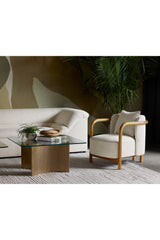 Curved Wood Frame Lounge Chair by Splendido Beatrice Accent Chair, alternate view 12
