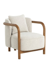 Curved Wood Frame Lounge Chair by Splendido Beatrice Accent Chair