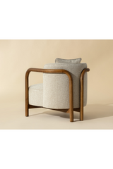Curved Wood Frame Lounge Chair by Splendido Beatrice Accent Chair, alternate view 10