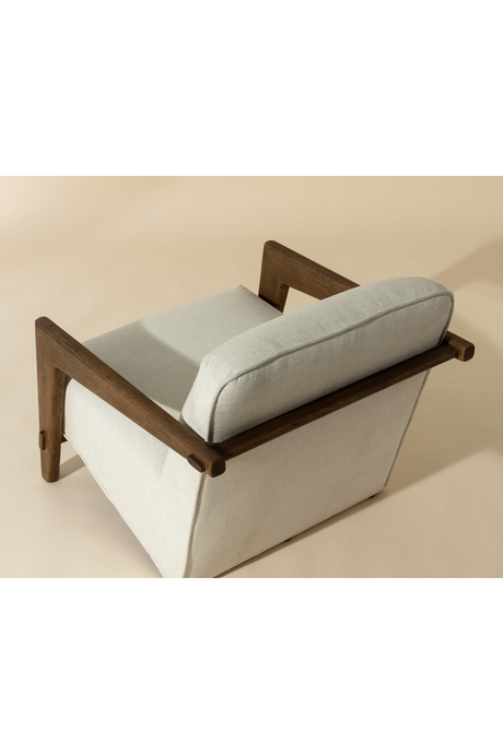 Brown Oak Framed Lounge Chair by Splendido Bosco Accent Chair, alternate view 9