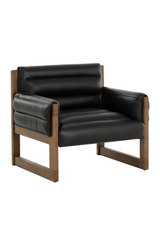 Tufted Black Leather Lounge Chair by Splendido Ferguson Accent Chair