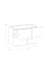 Leather-Look 2-Drawer Nightstand by Splendido Jamille, alternate view 55