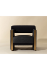 Black Bolster-Back Lounge Chair by Splendido Edgar Accent Chair, alternate view 8