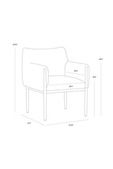 Bronze Legged Dining Armchair by Splendido Olea Dining Chair, alternate view 7