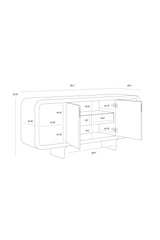 Brown Oak 4-Door Sideboard by Splendido Pascoe, alternate view 6