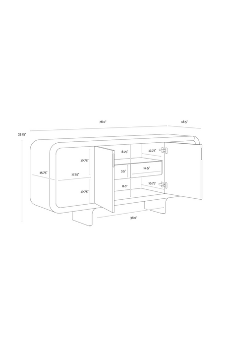 Brown Oak 4-Door Sideboard by Splendido Pascoe, alternate view 6