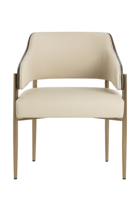 Cream Leather Dining Armchair by Splendido Tova Dining Chair, alternate view 3