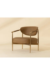 Gold-Framed Leather Lounge Chair by Splendido Heloise Accent Chair, alternate view 10