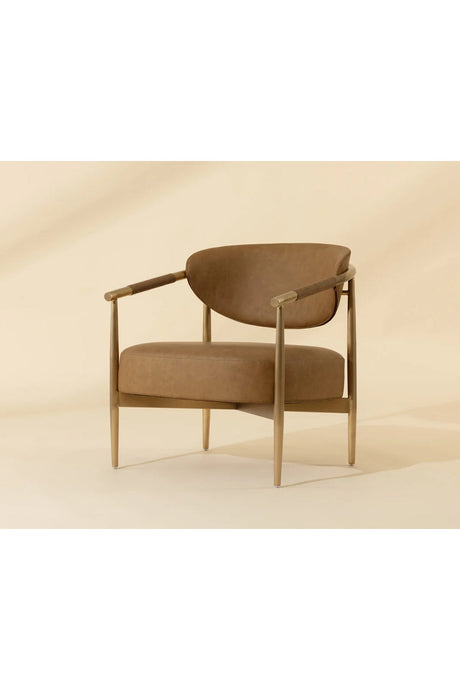 Gold-Framed Leather Lounge Chair by Splendido Heloise Accent Chair, alternate view 10