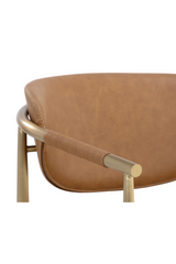 Gold-Framed Leather Lounge Chair by Splendido Heloise Accent Chair, alternate view 7