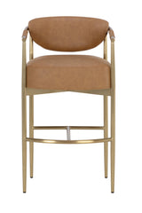 Gold Framed Leather-Look Bar Stool by Splendido Heloise Barstool, alternate view 10