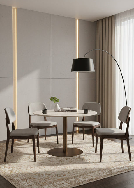 White Marble Round Bistro Table by Splendido Iska Dining Table, alternate view 2