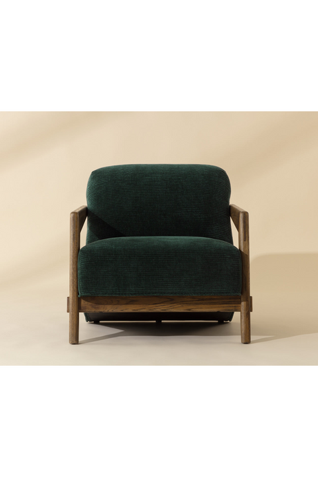Brown Oak Framed Lounge Chair by Splendido Bosco Accent Chair, alternate view 17