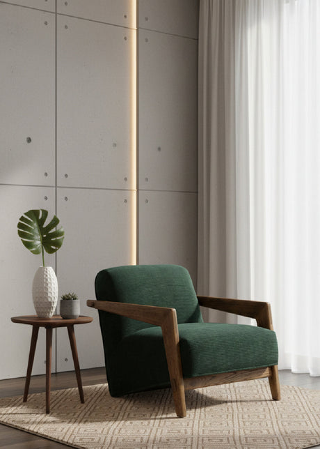 Brown Oak Framed Lounge Chair by Splendido Bosco Accent Chair, alternate view 12