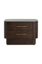 Brown Burl Veneer 2-Drawer Nightstand by Splendido Ezekiel