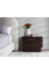 Brown Burl Veneer 2-Drawer Nightstand by Splendido Ezekiel, alternate view 12