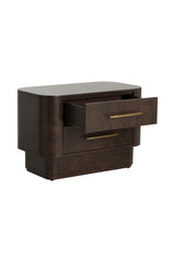 Brown Burl Veneer 2-Drawer Nightstand by Splendido Ezekiel, alternate view 4