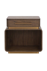 Brown Oak 1-Drawer Nightstand by Splendido Taro