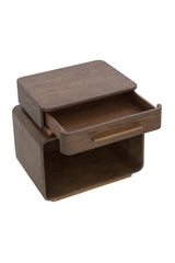 Brown Oak 1-Drawer Nightstand by Splendido Taro, alternate view 6