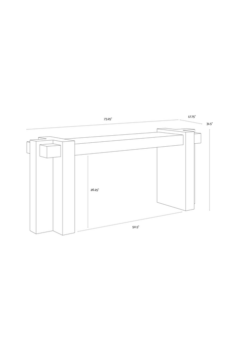 Interlocked Wooden Legs Console Table by Splendido Minerva, alternate view 11