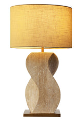 Wavy Travertine Base Table Lamp by Splendido Anusha