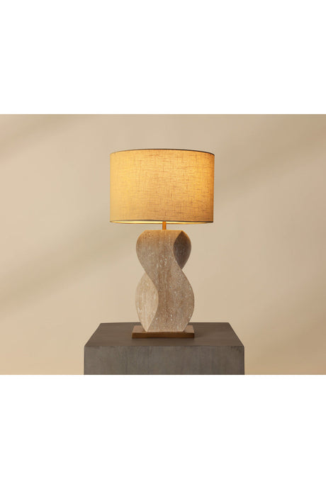 Wavy Travertine Base Table Lamp by Splendido Anusha, alternate view 4